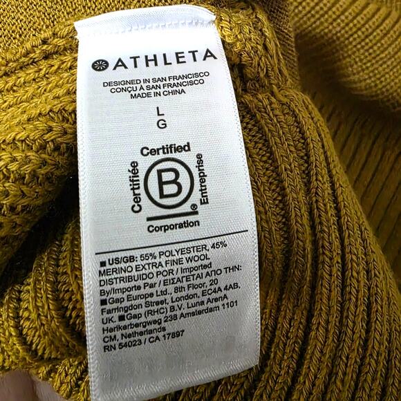 Athleta En Route Full Zip Sweater Thermolite Cardigan Jacket Palo Verde Wool - Picture 10 of 11